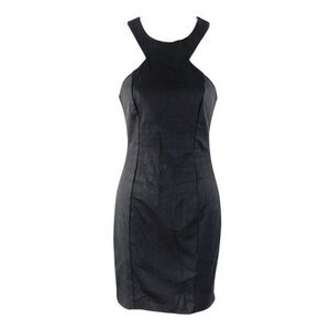 Victoria + Sophia black coated racerback bodycon dress